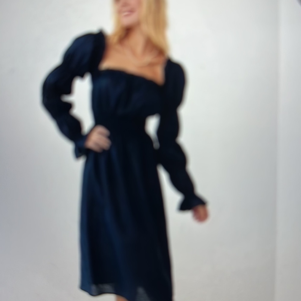 Sleeper Linen off shoulder midi dress